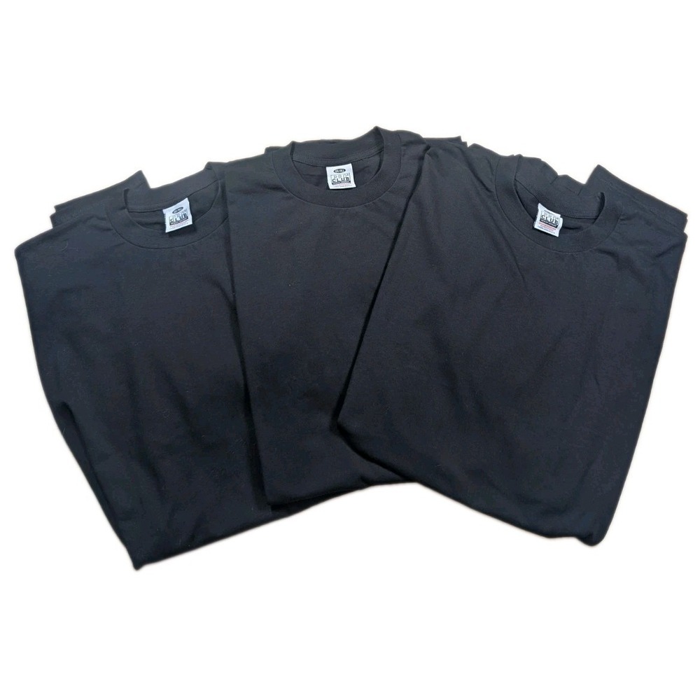 3x PROCLUB HEAVY WEIGHT T-SHIRT BLACK PLAIN PRO CLUB BLANK Mens 4XLT TALL